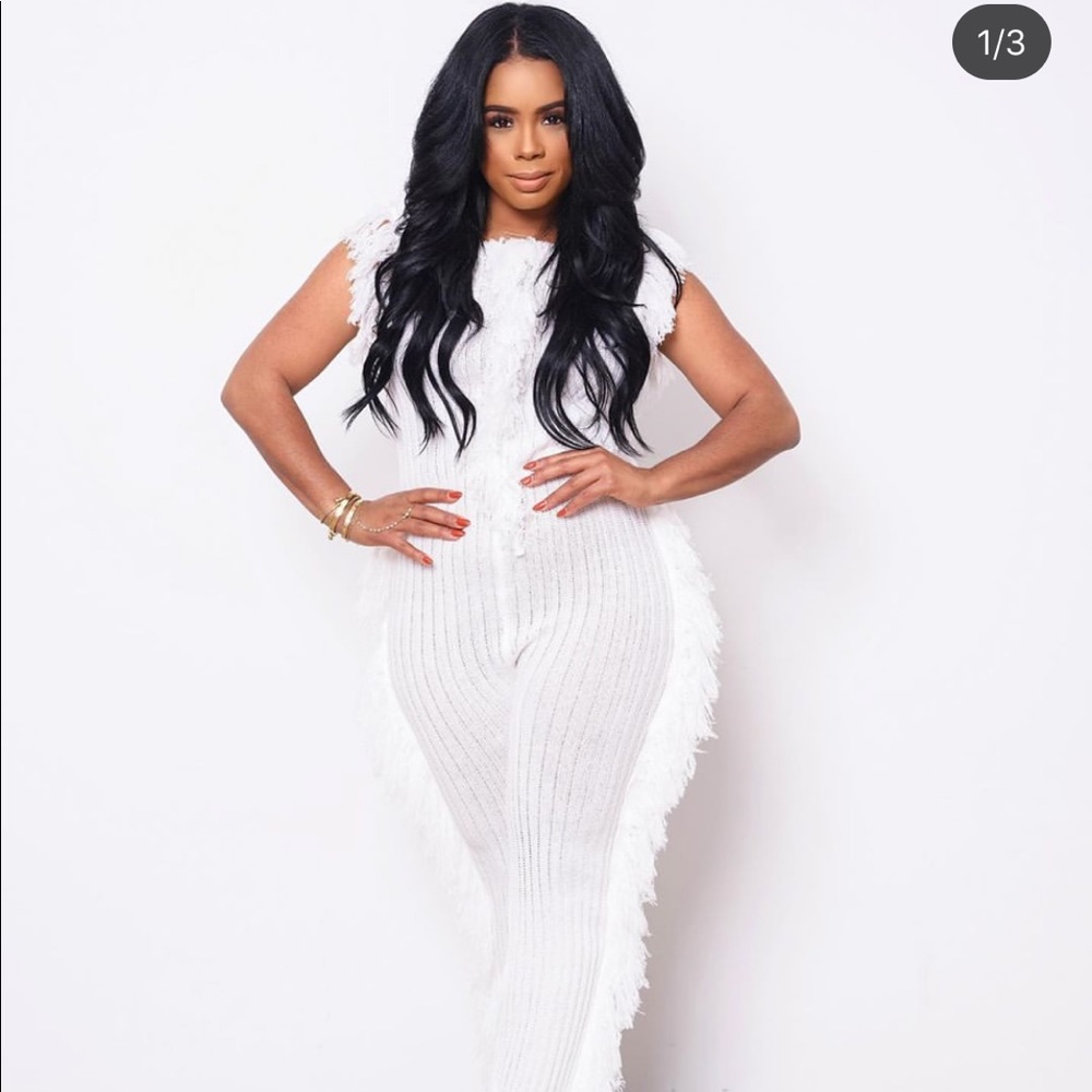 Jumpsuit- White Fringe Jumpsuit